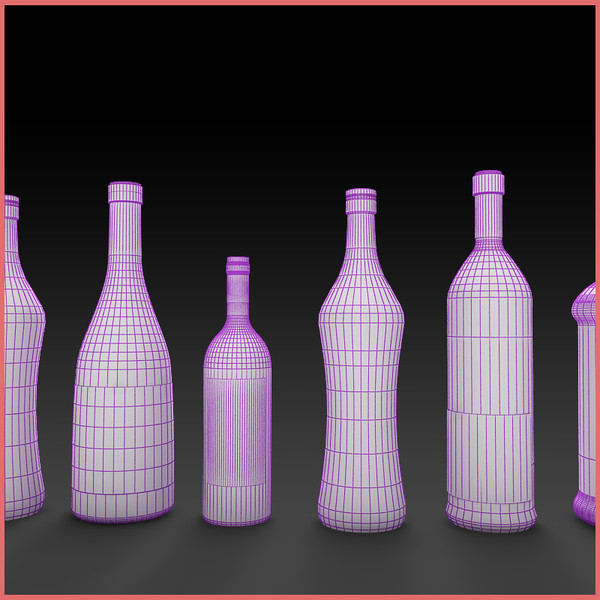 liquer bottles 3d model - Liquer Bottles Collection by ofirc1